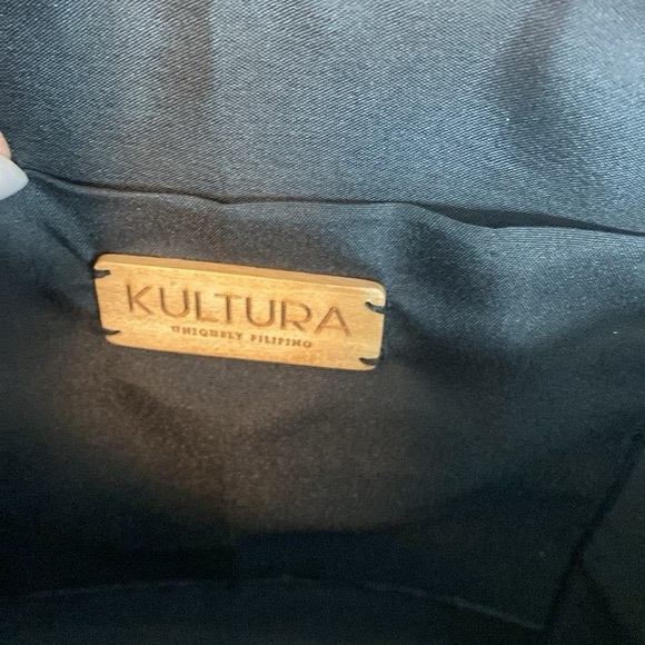 Kultura Hand Woven Brown Clutch with Embroidered Patterned Flap - Picture 6 of 9